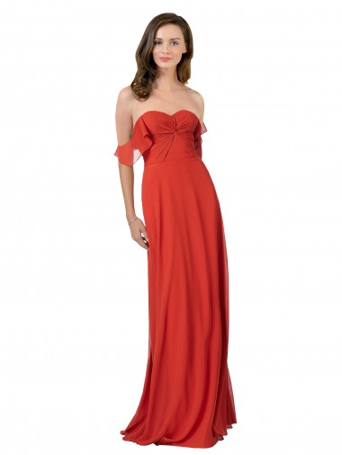 V-Back Red A-Line Strapless Long Bridesmaid Dress Hobart