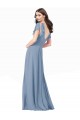 Dusty Blue A-Line V-Neck Long Black Tie Prom Dress / Bridesmaid Dress Hobart