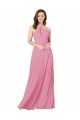 Keyhole Back Skin Pink A-Line Halter Neck Long Prom Dress / Bridesmaid Dress Hobart