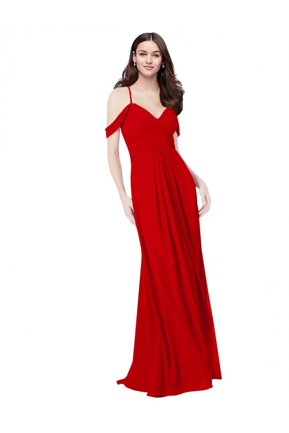 Open Back Dark Red A-Line Sweetheart Long Bridesmaid Dress Hobart