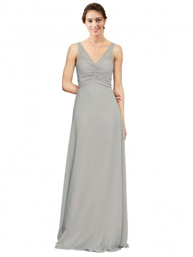 Silver A-Line Sweetheart Sleeveless Long Bridesmaid Dress Hobart