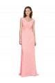 Salmon A-Line V-Neck Long Bridesmaid Dress Hobart