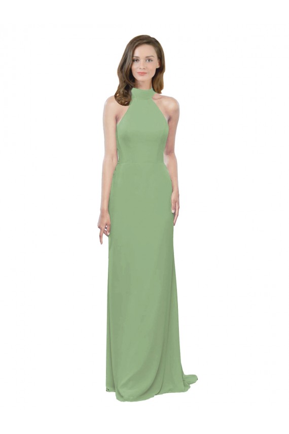 Seagrass A-Line High Neck Long Formal Dress / Bridesmaid Dress Hobart