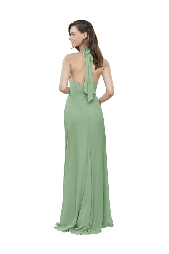 Seagrass A-Line High Neck Long Formal Dress / Bridesmaid Dress Hobart