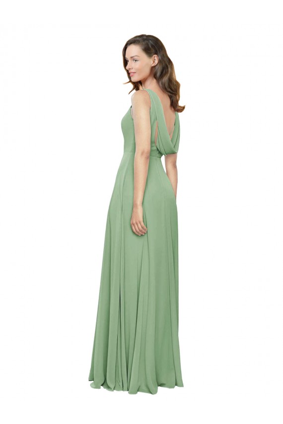 Seagrass A-Line High Neck Long Bridesmaid Dress Hobart
