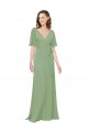 Seagrass A-Line V-Neck Long Bridesmaid Dress Hobart