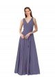 Silver Stone A-Line V-Neck Long Bridesmaid Dress Hobart