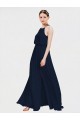 Dark Navy A-Line Halter Neck Long Floor Length Formal Dress / Bridesmaid Dress Hobart