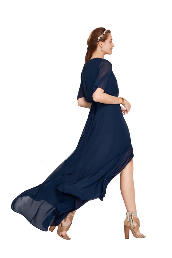 Dark Navy A-Line V-Neck Long Bridesmaid Dress / Formal Dress Hobart