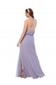 Open Back Dark Navy A-Line Halter Neck Long Bridesmaid Dress / Evening Dress Hobart