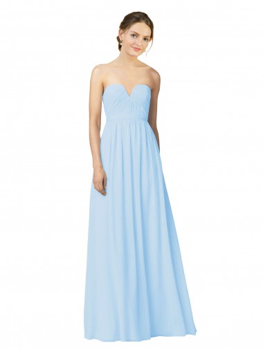 Light Sky Blue A-Line Strapless Long Formal Dress / Bridesmaid Dress Hobart