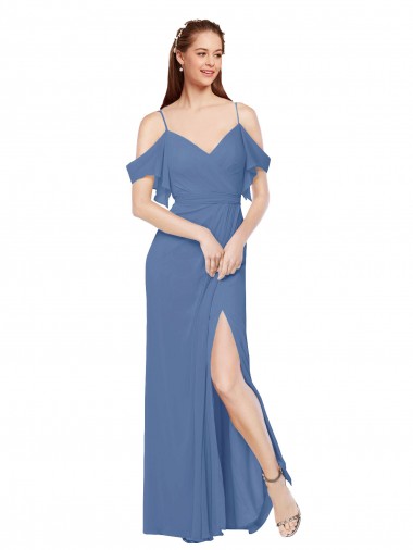Windsor Blue A-Line Sweetheart Long Bridesmaid Dress Hobart