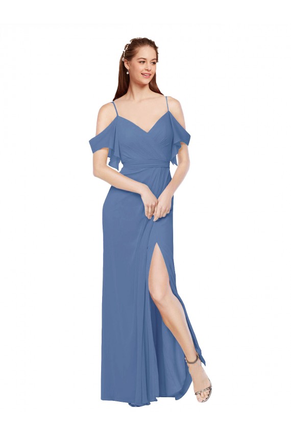 Windsor Blue A-Line Sweetheart Long Bridesmaid Dress Hobart