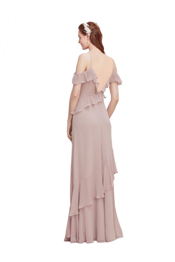 Dark Navy A-Line V-Neck Long Formal Dresses / Bridesmaid Dresses Hobart