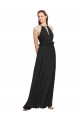 Keyhole Back Black Sheath Halter Neck Long Bridesmaid Dress Hobart