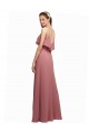 V-Back Dark Navy A-Line Scoop Neck Long Floor Length Bridesmaid Dress Hobart