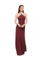 Open Back Burgundy Sheath Halter Neck Long Formal Dress / Bridesmaid Dress Hobart