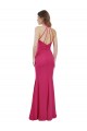 Open Back Ruby A-Line High Neck Long Bridesmaid Dress Hobart