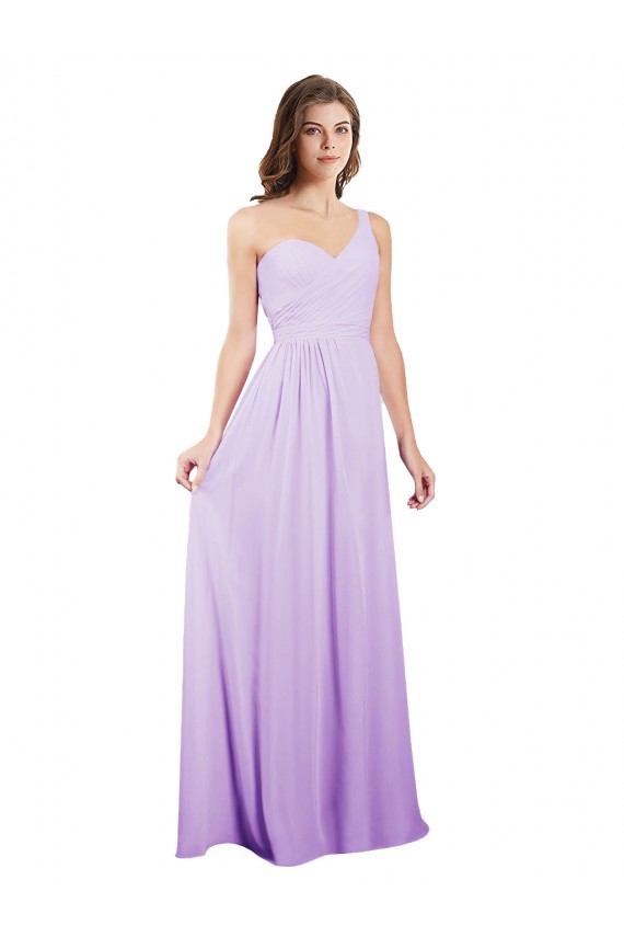 Lilac A-Line One Shoulder Long Bridesmaid Dress / Evening Dress Hobart