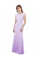 Open Back Lilac Column Round Neck Long Bridesmaid Dress Hobart