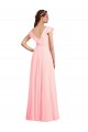 V-Back Pink A-Line V-Neck Long Bridesmaid Dress / Evening Gowns Hobart