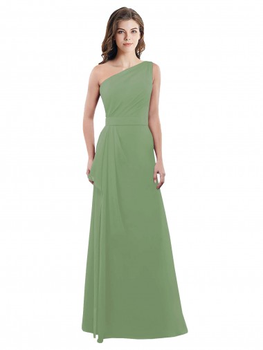 Seagrass A-Line One Shoulder Long Bridesmaid Dress Hobart