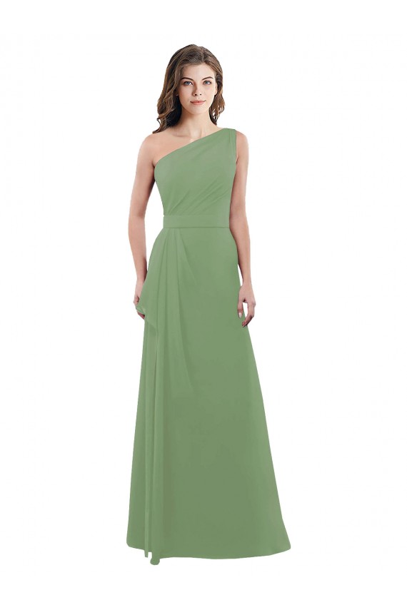 Seagrass A-Line One Shoulder Long Bridesmaid Dress Hobart