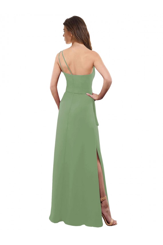 Seagrass A-Line One Shoulder Long Bridesmaid Dress Hobart