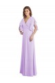 V-Back Lilac A-Line V-Neck Split Sleeves Long Bridesmaid Dress Hobart