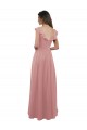 V-Back Dusty Pink A-Line V-Neck Long Bridesmaid Dress Hobart