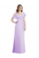 V-Back Lilac A-Line V-Neck Long Bridesmaid Dresses Hobart