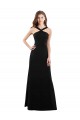 Open Back Black A-Line Halter Neck Long Bridesmaid Dress Hobart