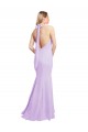 Open Back Burgundy Mermaid Halter Neck Long Bridesmaid Dress Hobart