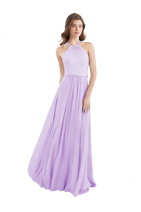 Lilac A-Line Halter Neck Long Bridesmaid Dress / Evening Dress Hobart