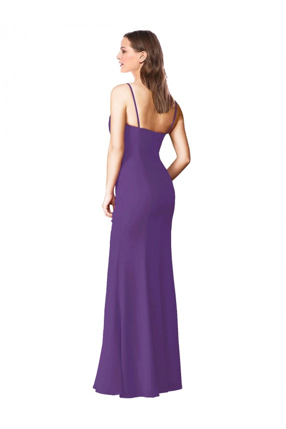 Low Back Plum Purple A-Line Strapless Long Bridesmaid Dress Hobart