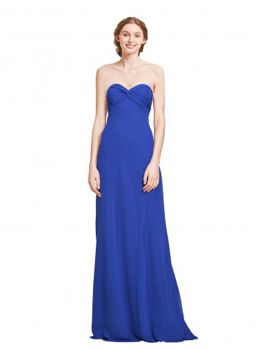 Royal Blue A-Line Sweetheart Long Bridesmaid Gown Hobart