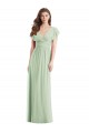 Open Back Sage Trumpet V-Neck Long Bridesmaid Dress Hobart
