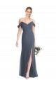Open Back Silver Stone Trumpet Off the Shoulder Long Bridesmaid Dress Hobart