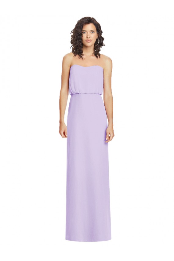 Low Back Lilac A-Line Strapless Long Formal Dress / Bridesmaid Dress Hobart