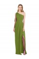 Olive Green Trumpet One Shoulder Long Bridesmaid Dress Hobart