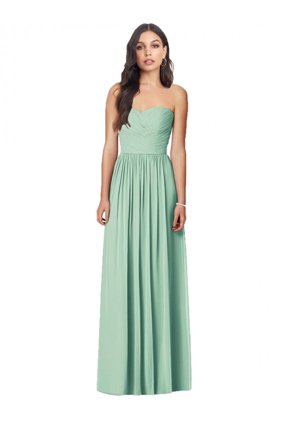 Mint Green Trumpet Strapless Long Bridesmaid Dress Hobart