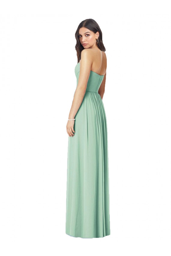 Mint Green Trumpet Strapless Long Bridesmaid Dress Hobart