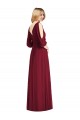 V-Back Burgundy Trumpet V-Neck Long Formal Dress / Bridesmaid Dress Hobart