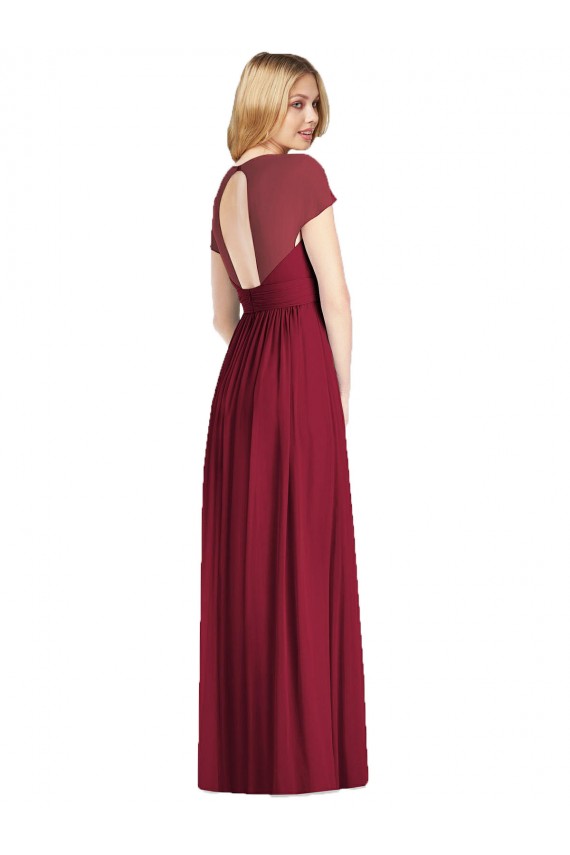 Open Back Dark Navy Trumpet V-Neck Long Bridesmaid Dress Hobart