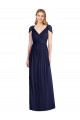 Open Back Dark Navy Trumpet V-Neck Long Bridesmaid Dress Hobart