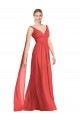 Low Back Firecracker A-Line V-Neck Long Bridesmaid Dress Hobart