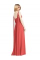 Low Back Firecracker A-Line V-Neck Long Bridesmaid Dress Hobart
