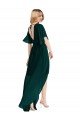 Tie Back Ever Green A-Line Round Neck High Low Bridesmaid Dress Hobart
