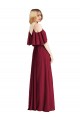 Royal Blue A-Line V-Neck Cold Shoulder Long Bridesmaid Dress Hobart