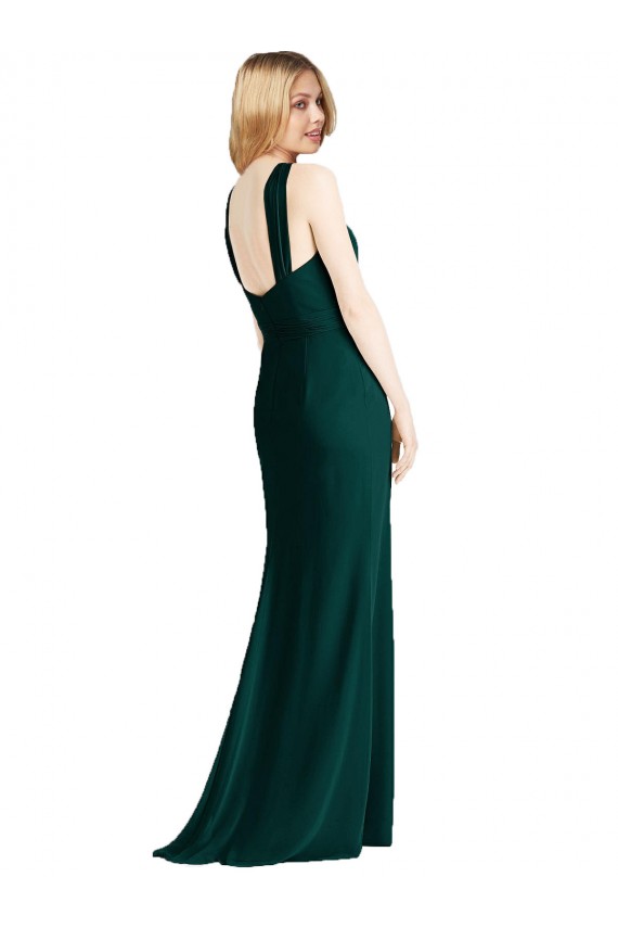 Ever Green Trumpet Halter Neck Long Bridesmaid Dress Hobart